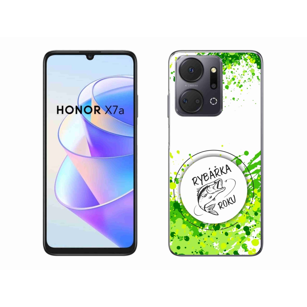 Gelový kryt mmCase na Honor X7a - rybářka roku bílé pozadí