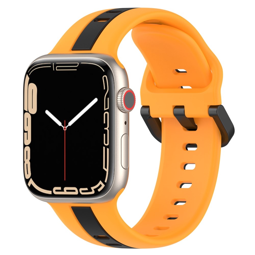 Strap silikonový řemínek na Apple Watch Ultra/Ultra 2 49mm/SE/SE 2022/2023 44mm/9/8/7 45mm/6/5/4 44mm/3/2/1 42 mm - žlutý/černý