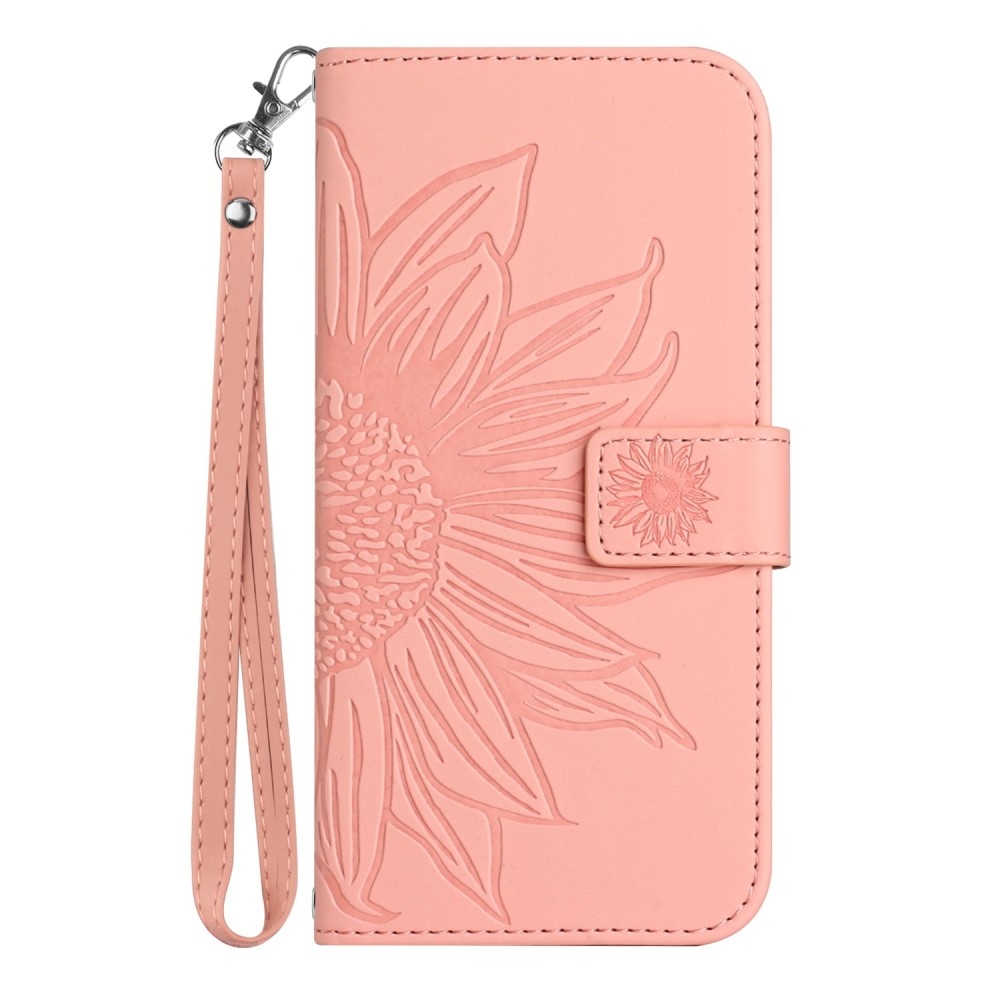 Sunflower knížkové pouzdro na Vivo X80 Lite - růžové
