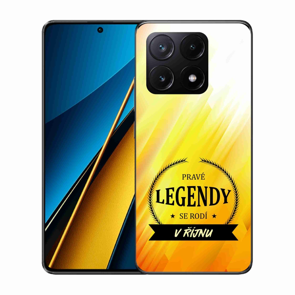 Gelový kryt mmCase na Xiaomi Poco X6 Pro 5G - legendy v říjnu žluté pozadí