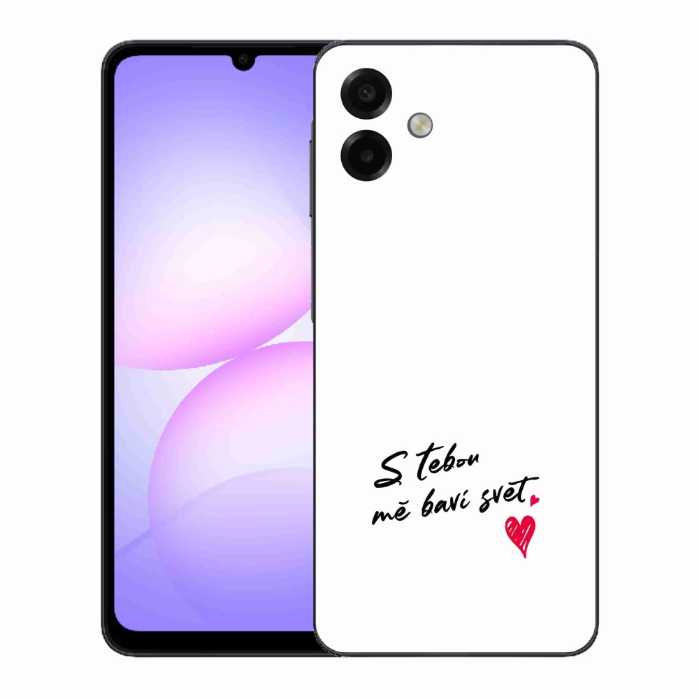 Gelový kryt mmCase na Samsung Galaxy A07 4G - zamilovaný text 1 bílé pozadí