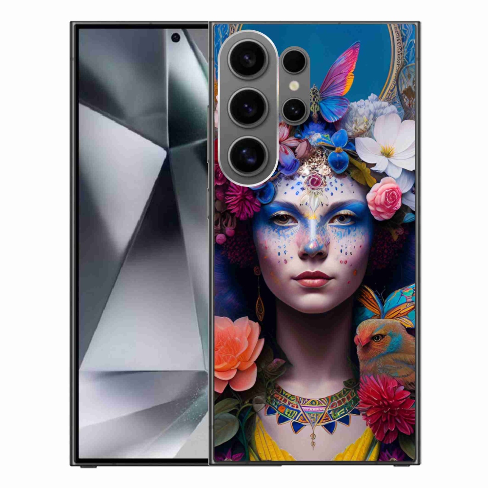Gelový kryt mmCase na Samsung Galaxy S24 Ultra - žena s květinami