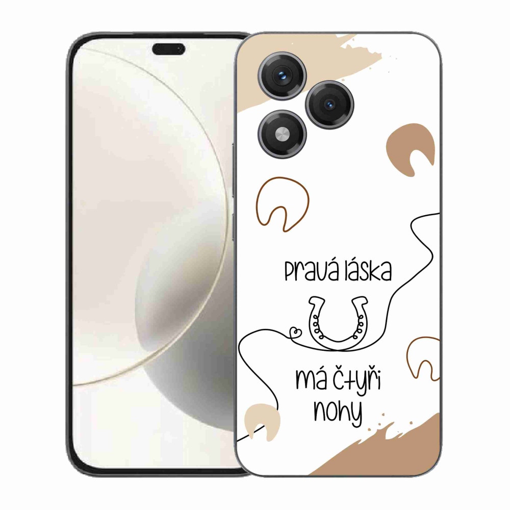 Gelový kryt mmCase na Honor 400 Lite - koňský motiv bílé pozadí