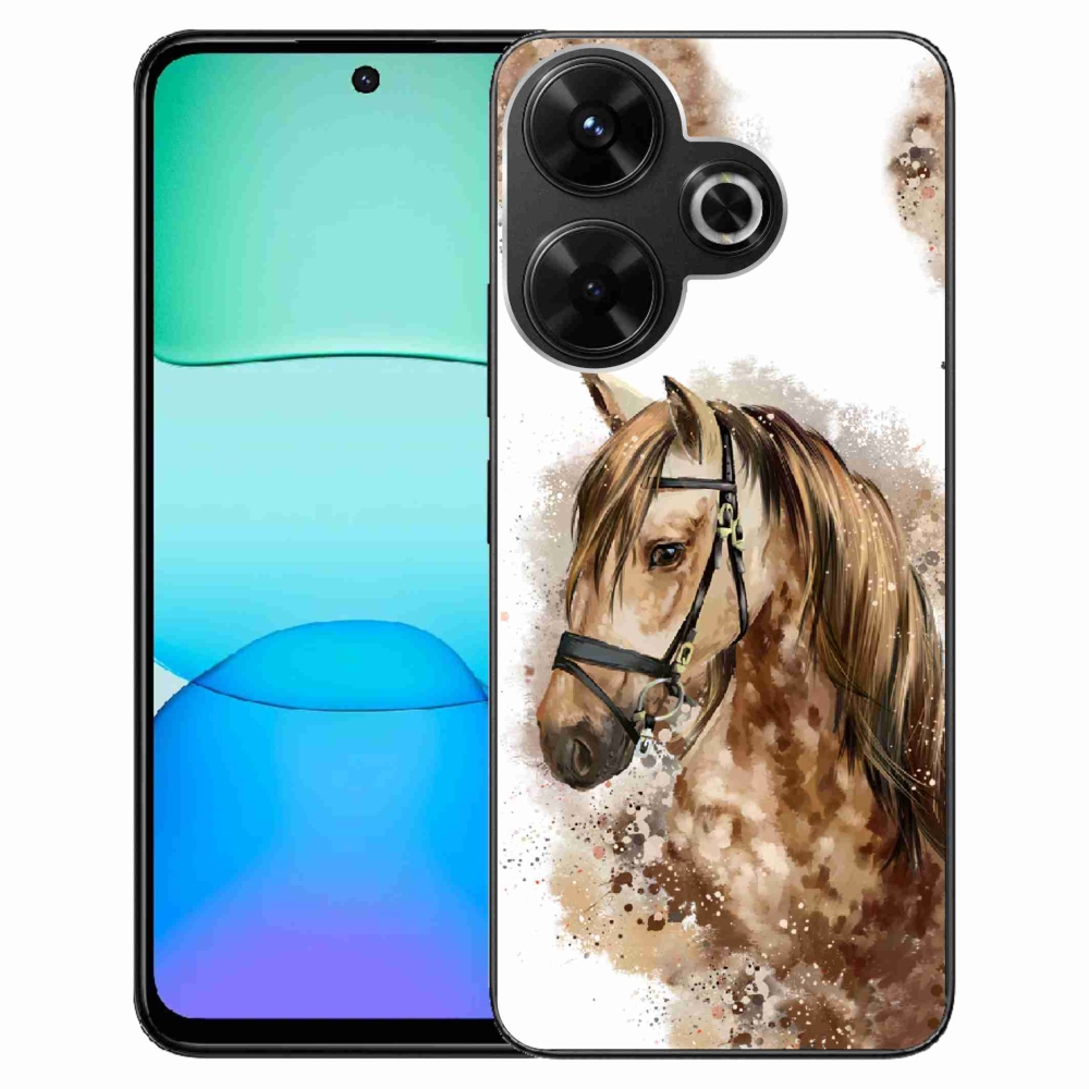 Gelový kryt mmCase na Xiaomi Redmi 13 4G/Poco M6 4G - hnědý kreslený kůň