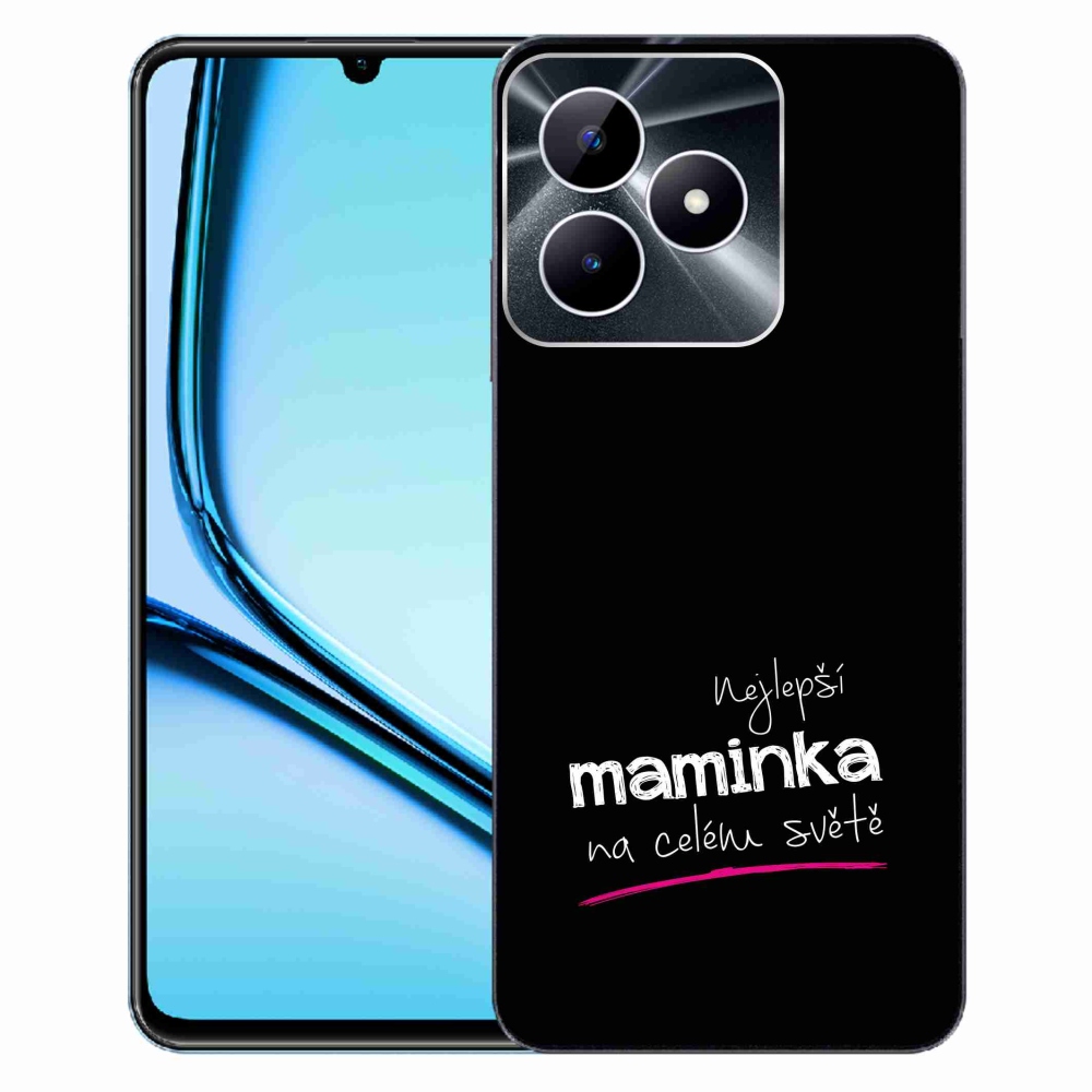 Gelový kryt mmCase na Realme Note 50 - nejlepší maminka 4 černé pozadí