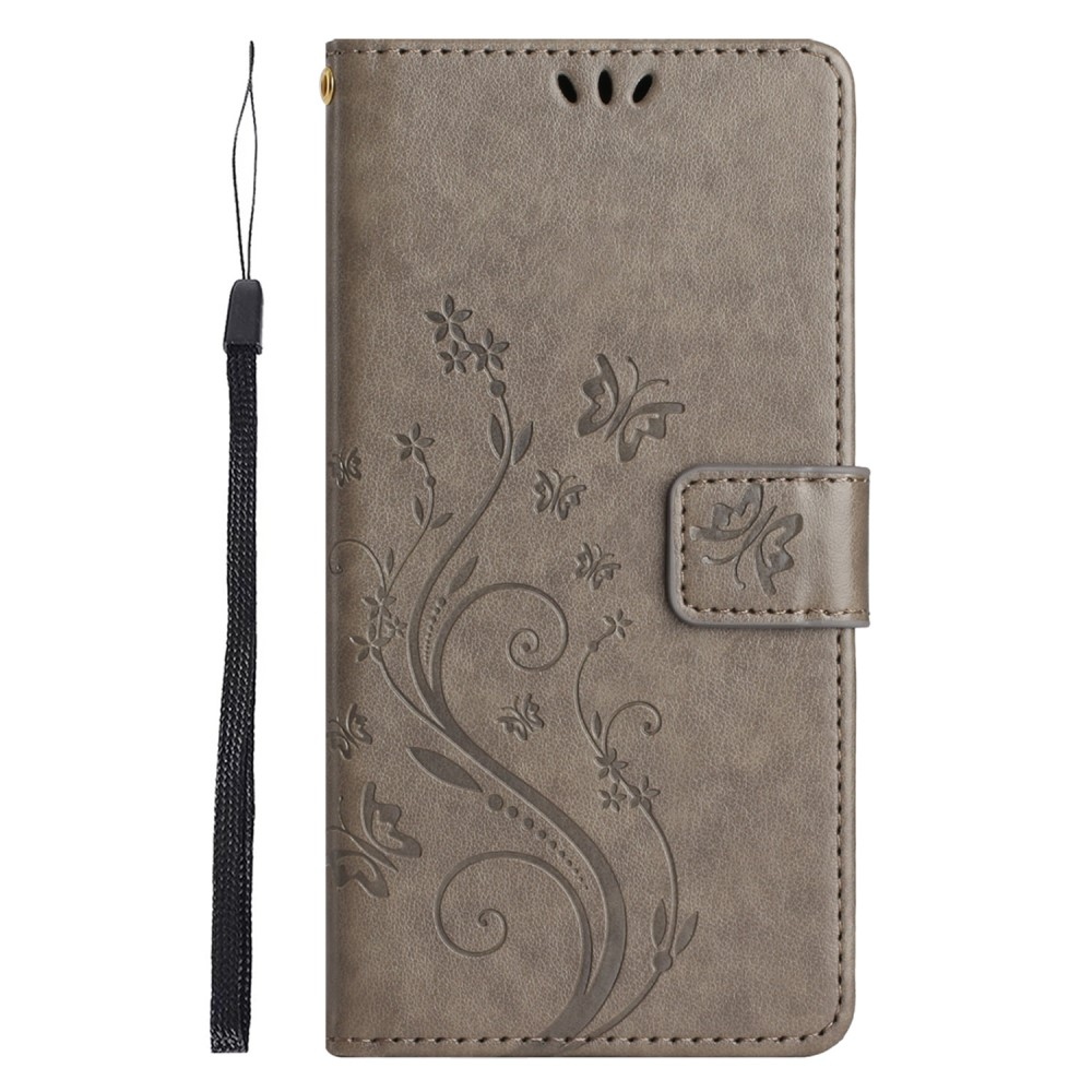 Flowers knížkové pouzdro na Xiaomi Redmi 14C/Poco C75 - šedé