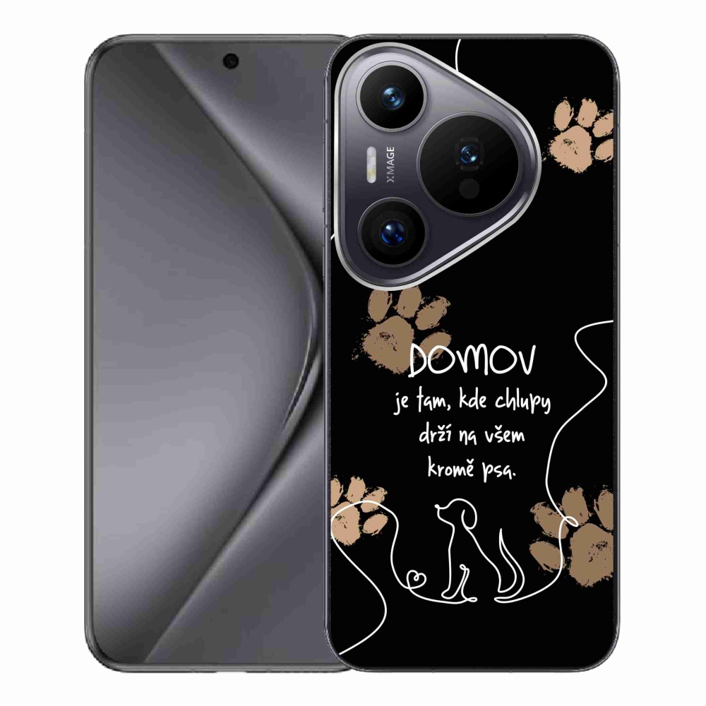 Gelový kryt mmCase na Huawei Pura 70 Pro - psí motiv černé pozadí