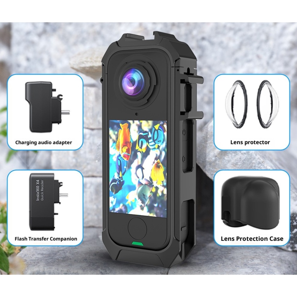 Ochranný rám s rychloupínáním a dvěma držáky příslušenství pro Insta360 X4 Air