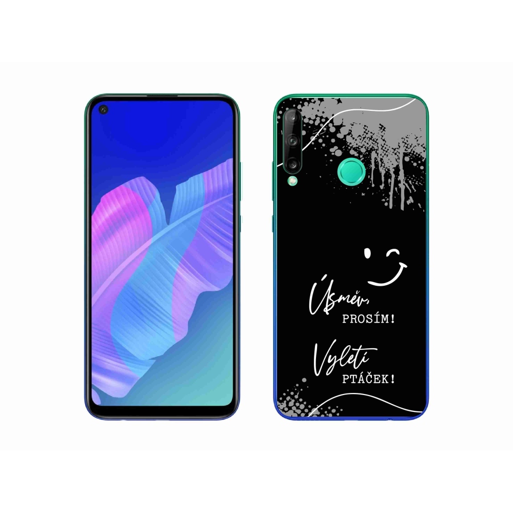 Gelový kryt mmCase na Huawei P40 Lite E - vtipný text 4 černé pozadí