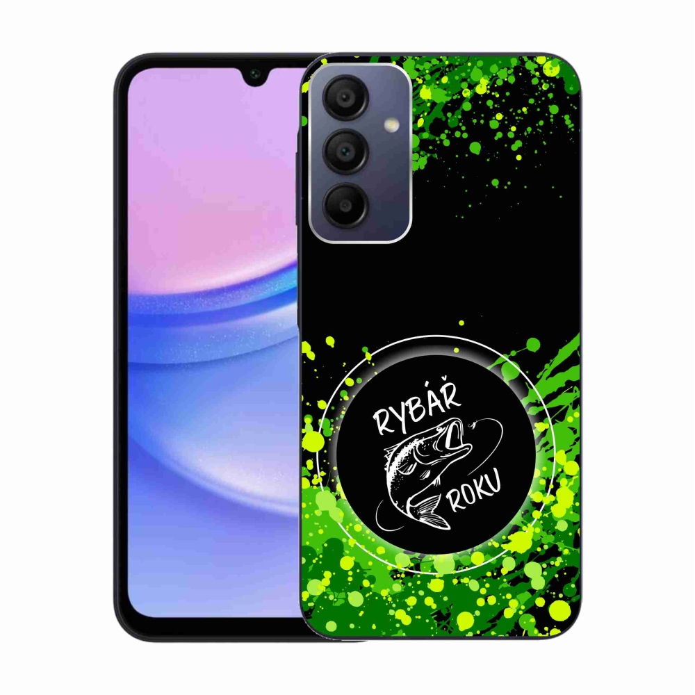 Gelový kryt mmCase na Samsung Galaxy A15 4G/5G - rybář roku černé pozadí