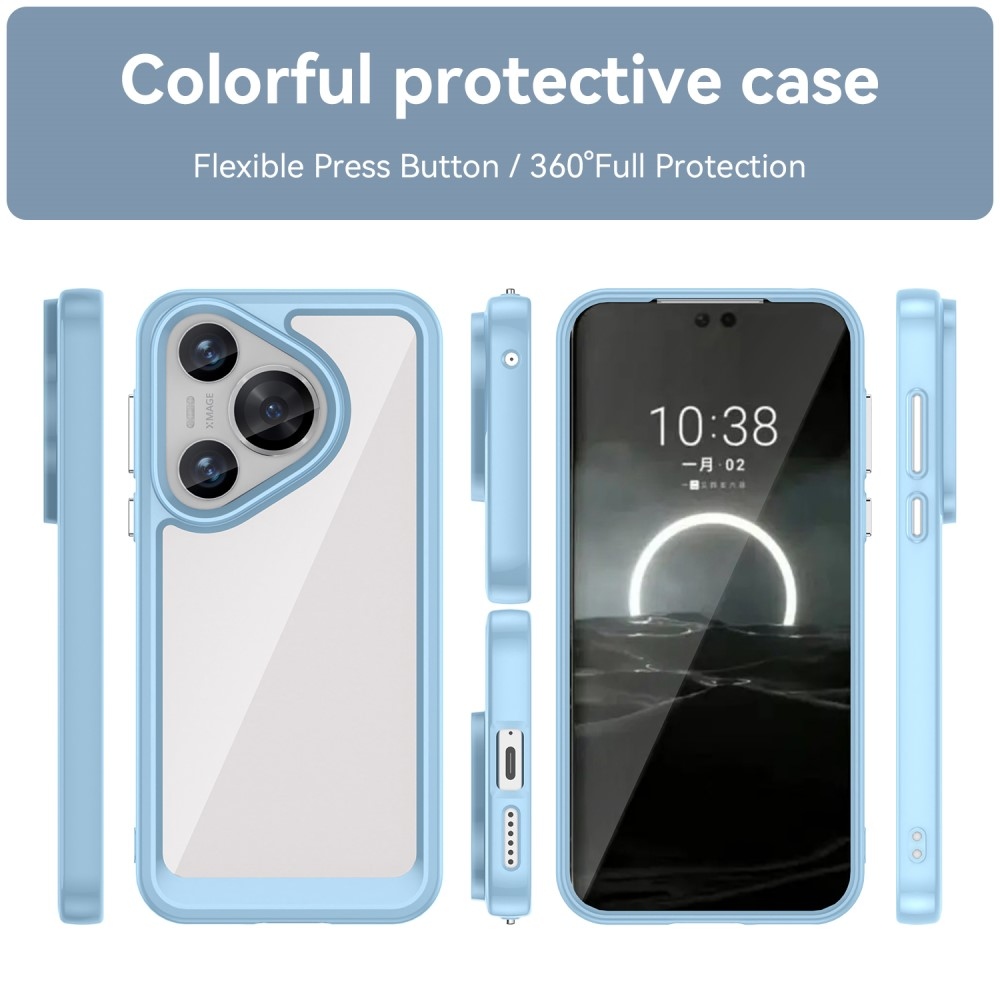 Gelový obal s pevnými zády na Huawei Pura 70 - modrý