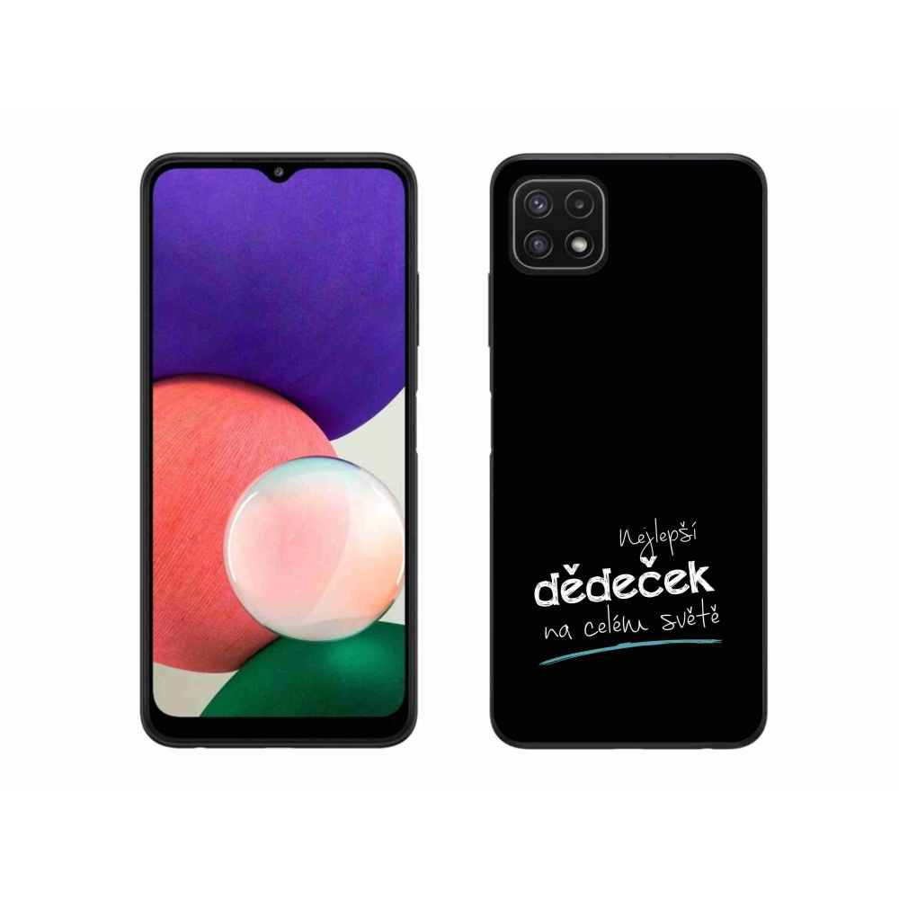 Gelový kryt mmCase na Samsung Galaxy A22 5G - nejlepší dědeček 3 černé pozadí