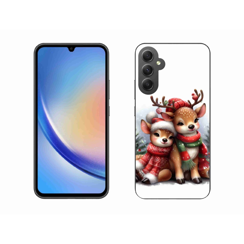 Gelový kryt mmCase na Samsung Galaxy A34 5G - vánoční sobi