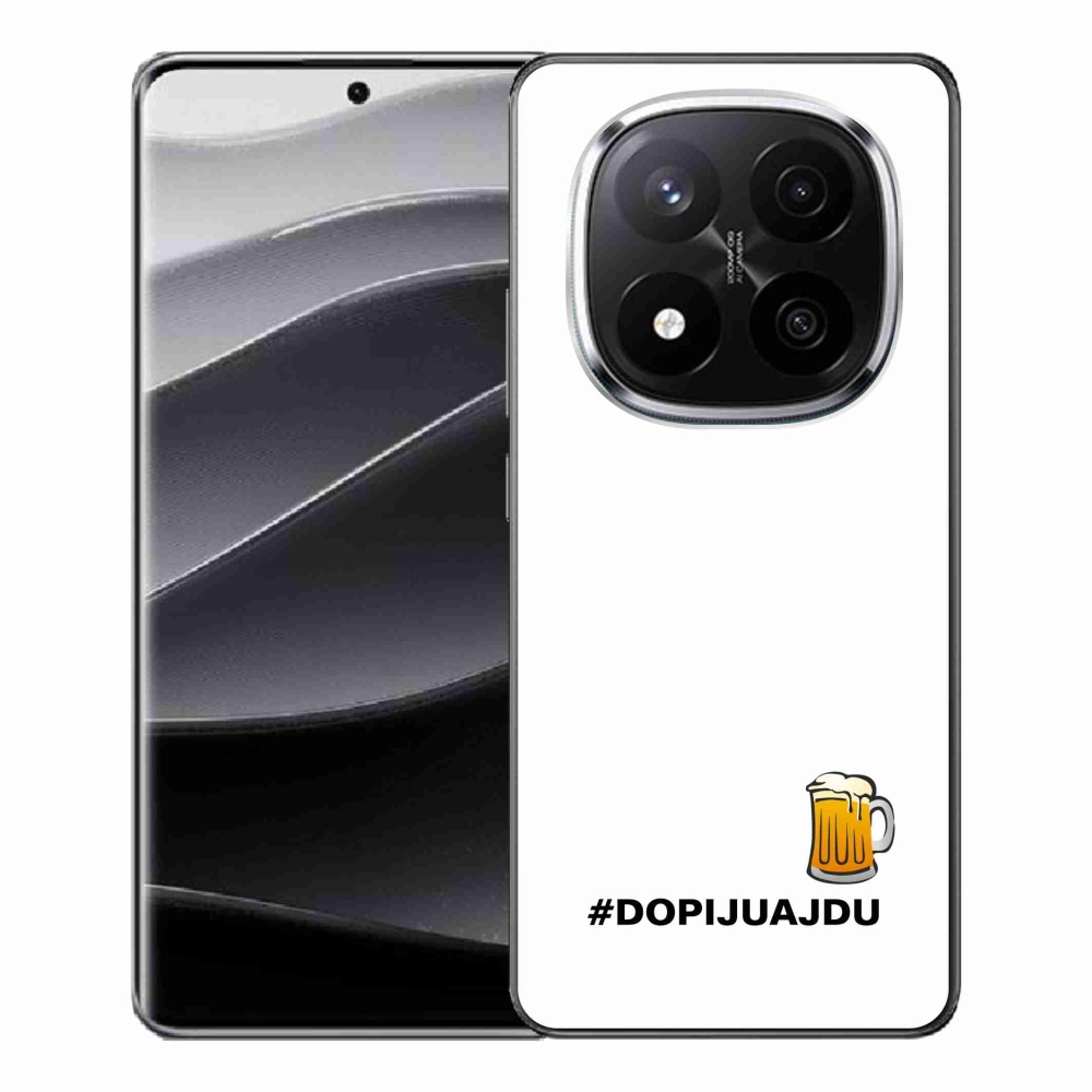 Gelový kryt mmCase na Xiaomi Redmi Note 14 Pro+ 5G - pivní motiv 1 bílé pozadí