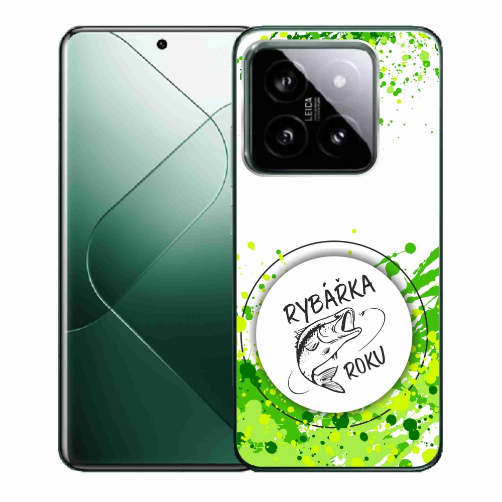 Gelový kryt mmCase na Xiaomi 14 - rybářka roku bílé pozadí