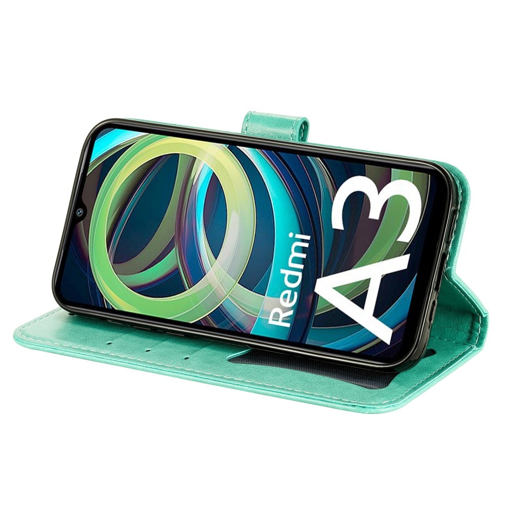 Mandala knížkové pouzdro na Xiaomi Redmi A3 - modrozelené