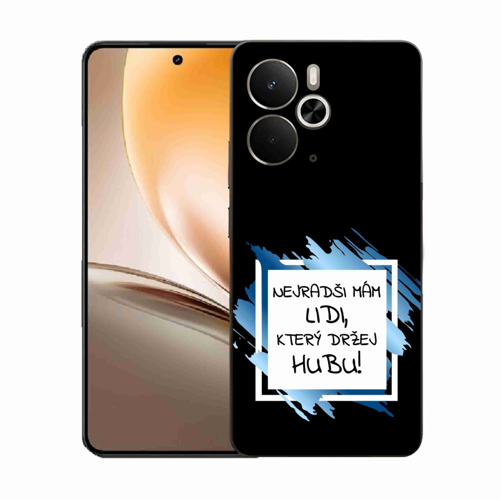Gelový kryt mmCase na Realme 14 5G - vtipný text 7 bíločerné pozadí