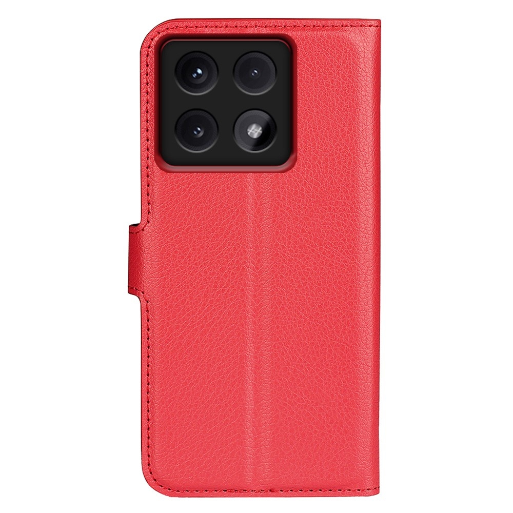 Litchi knížkové pouzdro na Xiaomi 14T Pro - červené