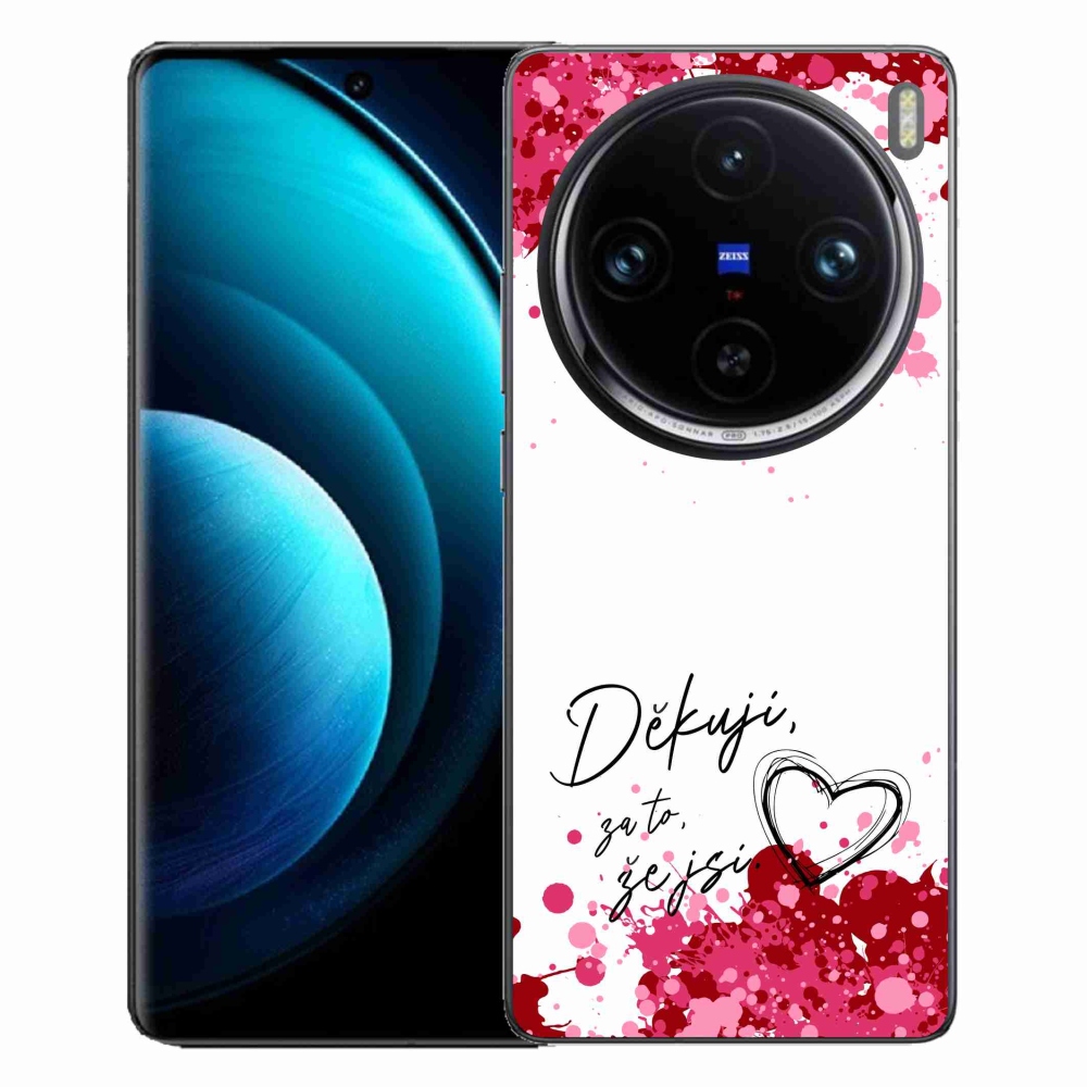 Gelový kryt mmCase na Vivo X100 Pro 5G - zamilovaný text 2 bílé pozadí