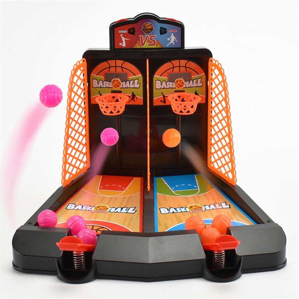 Stolní basketbalová mini arkáda pro 1–2 hráče – oranžová