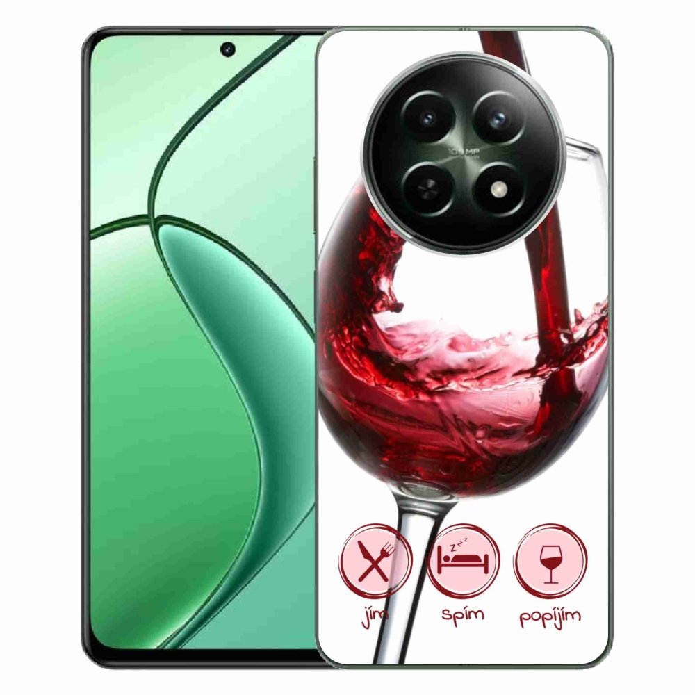Gelový obal mmCase na Realme 12 5G/12x 5G - sklenička vína červené
