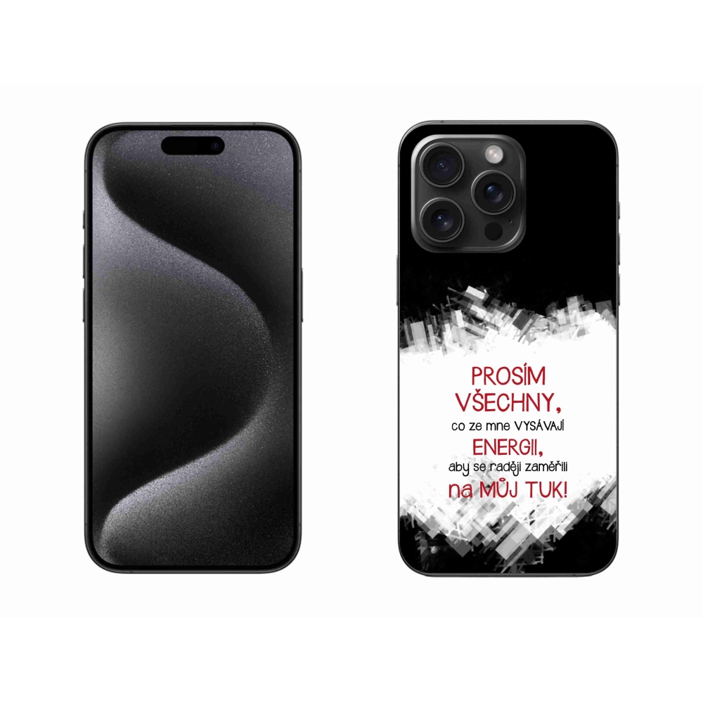 Gelový kryt mmCase na iPhone 15 Pro Max - vtipný text 1 červený