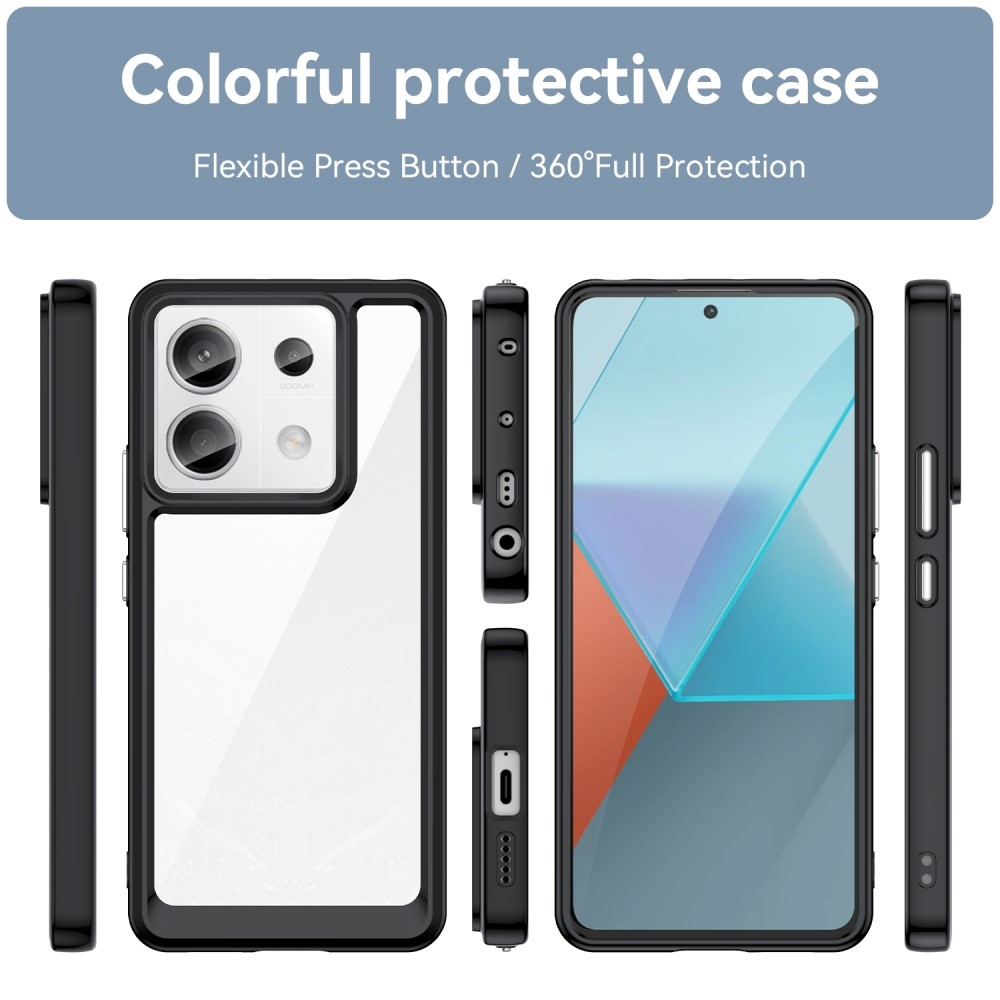Gelový obal s pevnými zády na Xiaomi Redmi Note 13 Pro 5G/Poco X6 5G - černý