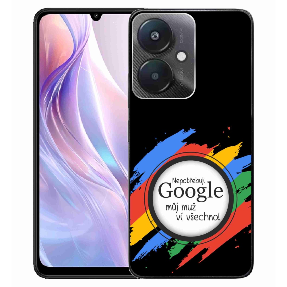 Gelový kryt mmCase na Xiaomi Redmi 13C 5G  - muž ví všechno černé pozadí