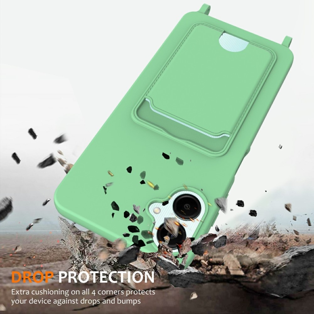 Card gelový obal se šňůrkou na Samsung Galaxy A06 4G - zelený