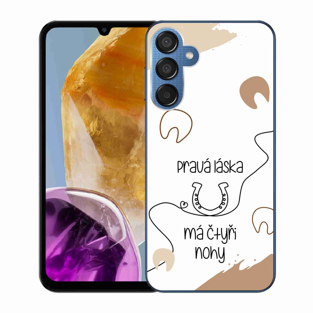Gelový kryt mmCase na Samsung Galaxy M15 5G - koňský motiv bílé pozadí