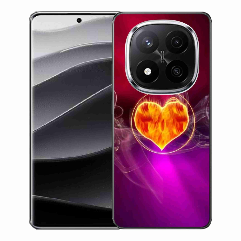 Gelový kryt mmCase na Xiaomi Redmi Note 14 Pro+ 5G - ohnivé srdce