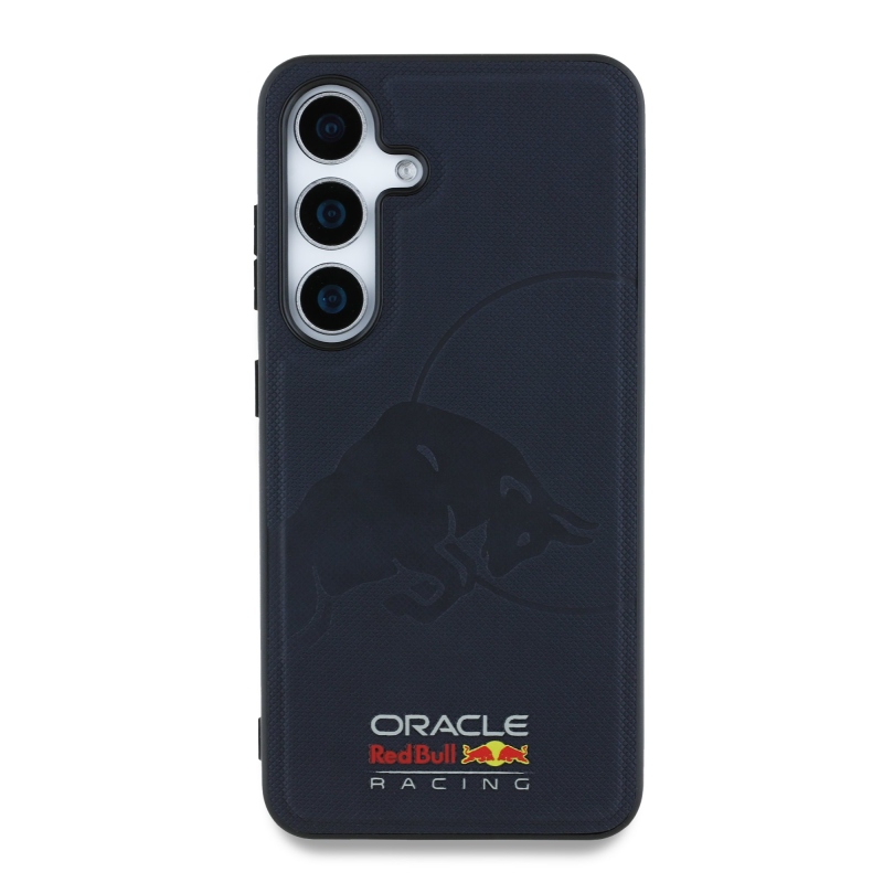 Red Bull Leather Meshed Debossed Logo MagSafe Zadní Kryt pro Samsung Galaxy S25 Navy