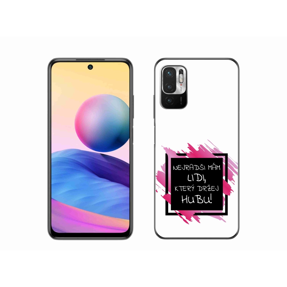 Gelový kryt mmCase na Xiaomi Redmi Note 10 5G - vtipný text 7 černobílé pozadí