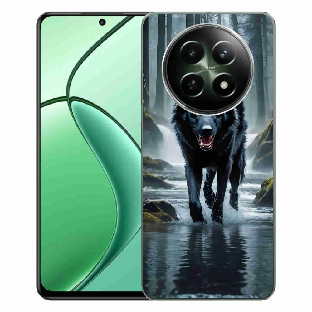 Gelový kryt mmCase na Realme 12 5G/12x 5G - černý vlk
