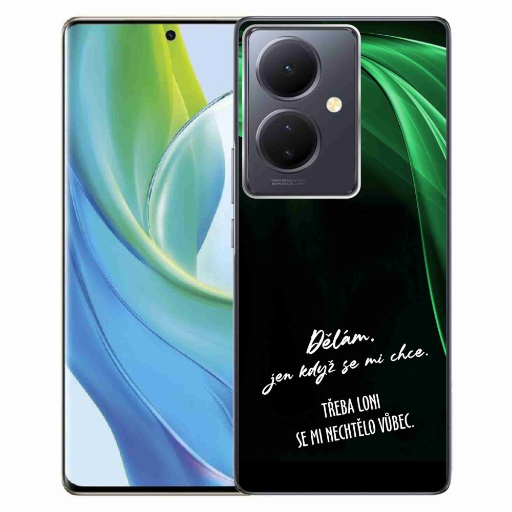 Gelový kryt mmCase na Vivo V29 Lite 5G - vtipný text 12 černé pozadí