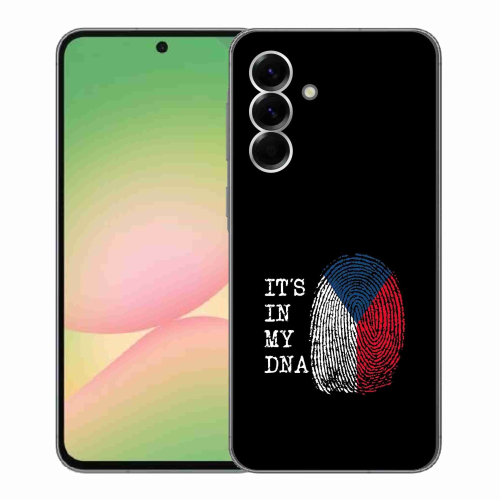 Gelový kryt mmCase na Samsung Galaxy A56 5G - vlajka otisk prstu černé pozadí