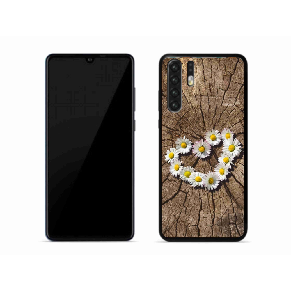 Gelový kryt mmCase na mobil Huawei P30 Pro - srdce z kopretin