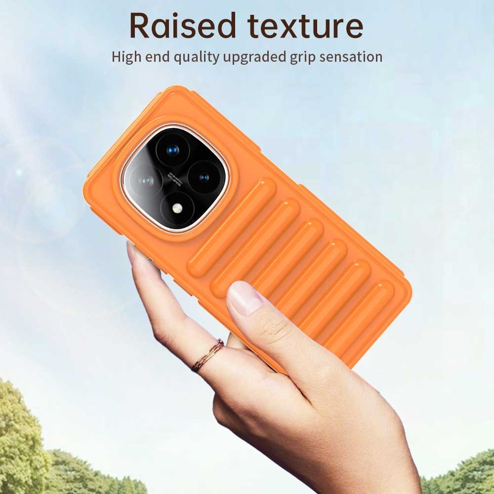Stripe odolný kryt na Xiaomi Redmi Note 14 Pro+ 5G - oranžový