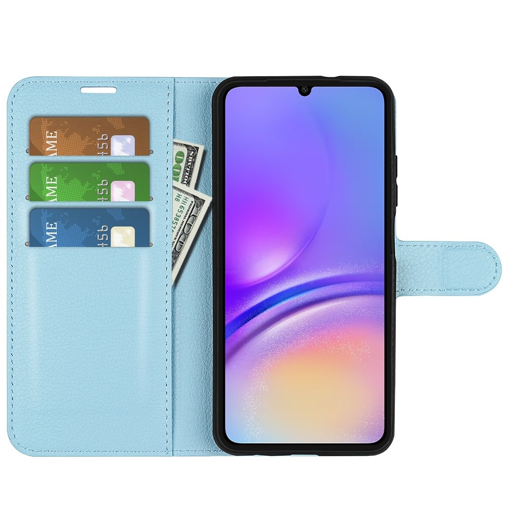 Litchi knížkové pouzdro na Samsung Galaxy A06 4G - modré