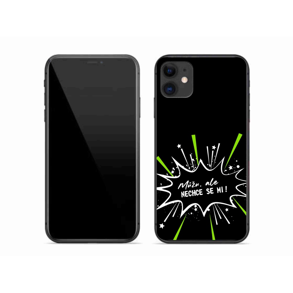 Gelový kryt mmCase na iPhone 11 - vtipný text 11 černé pozadí