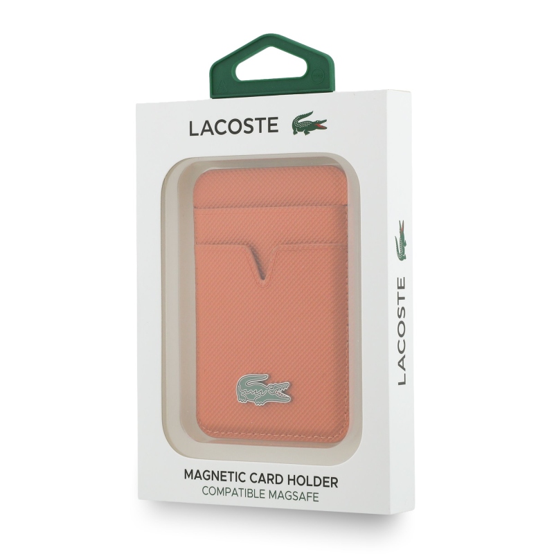 Lacoste PU Iconic Petit Pique MagSafe Peněženka Orange