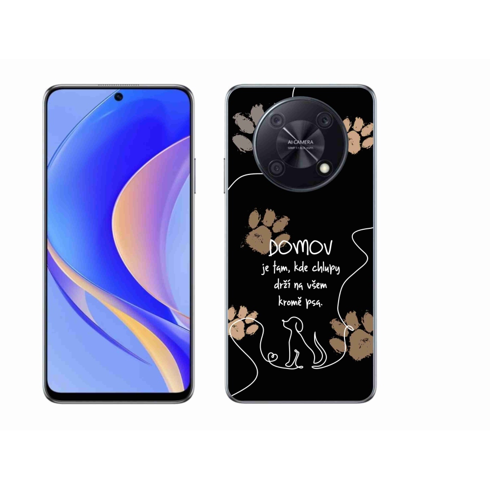 Gelový kryt mmCase na Huawei Nova Y90 - psí motiv černé pozadí