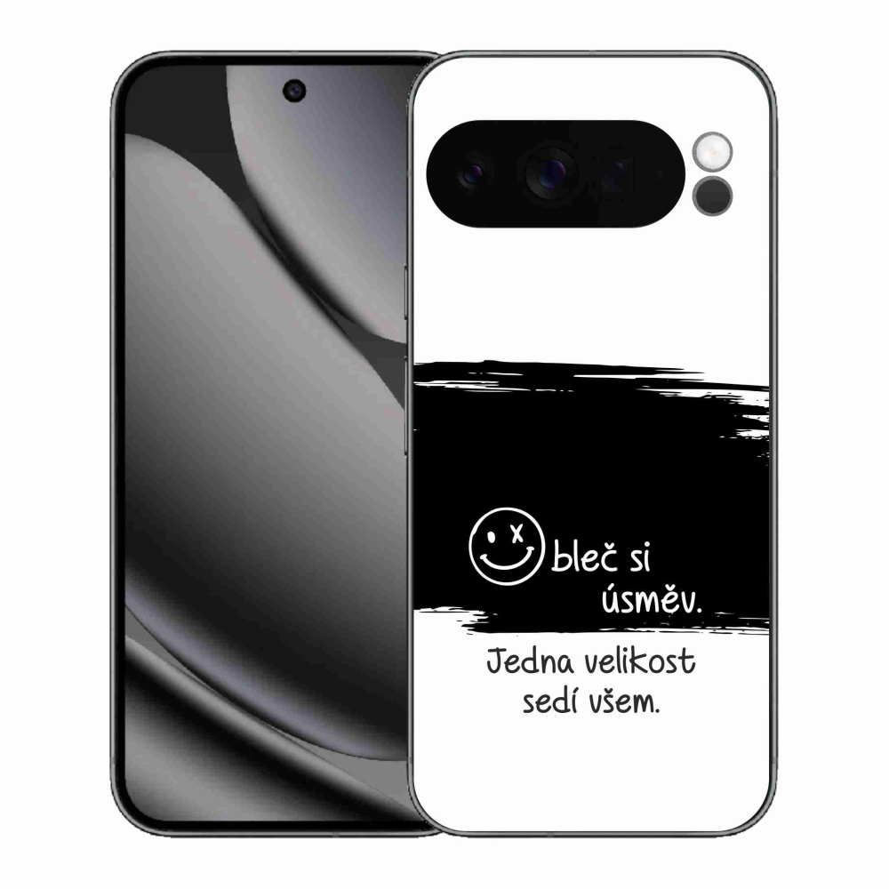 Gelový kryt mmCase na Google Pixel 10 Pro XL - vtipný text 8 černobílé pozadí