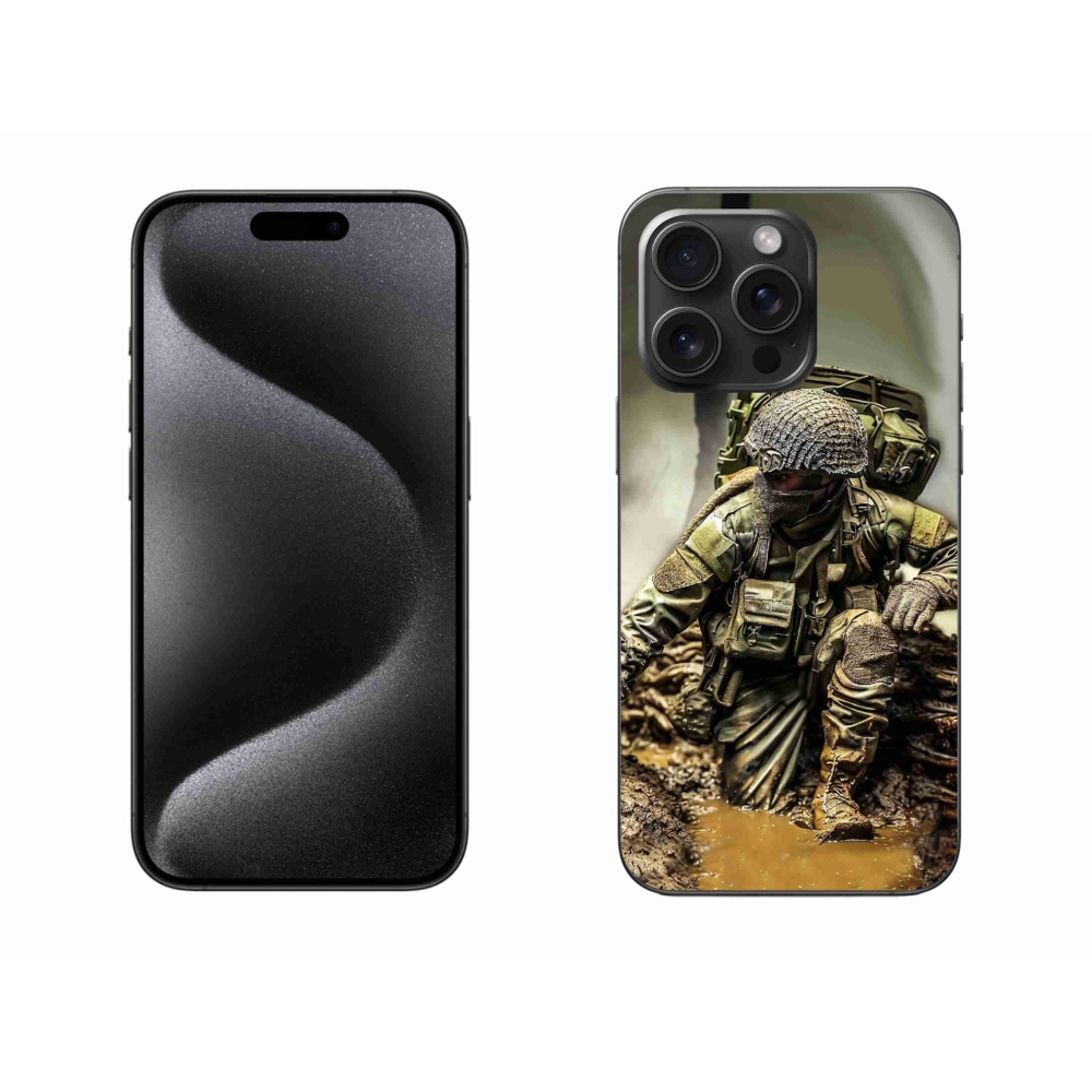 Gelový kryt mmCase na iPhone 15 Pro Max - voják