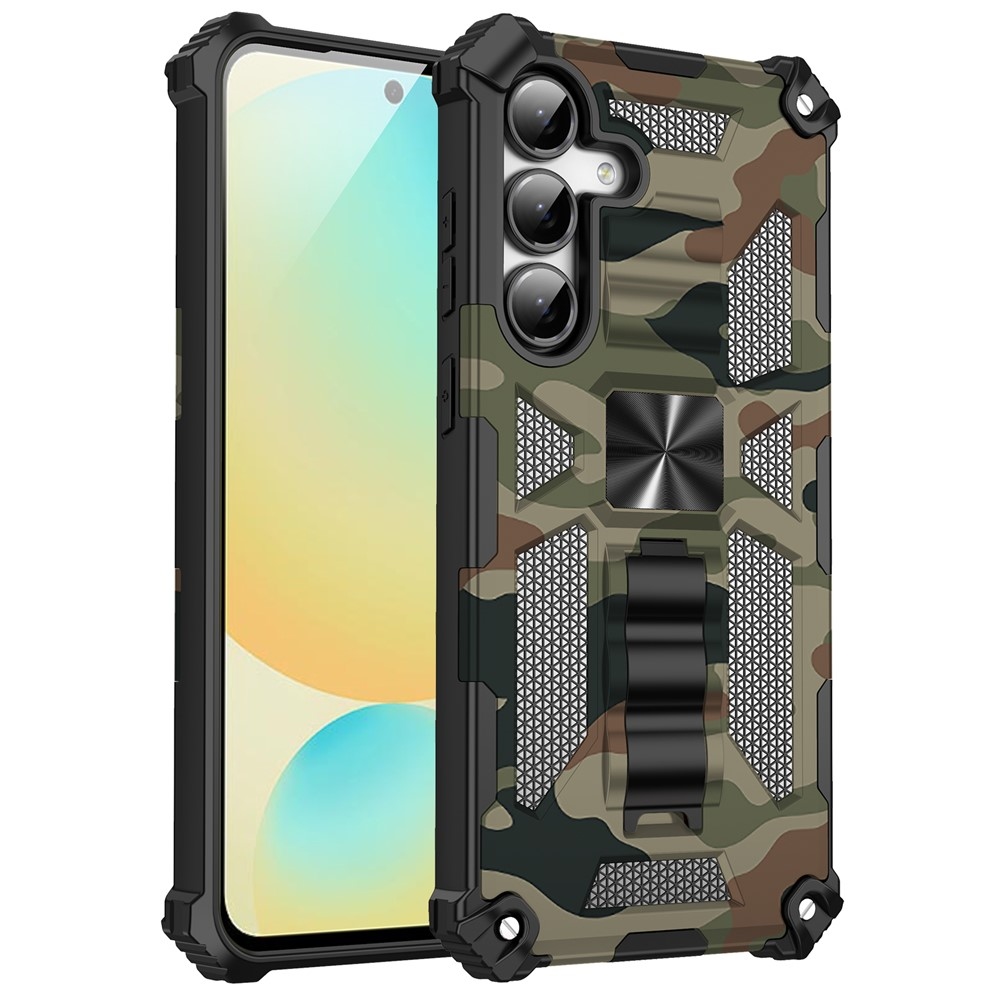 Camouflage odolný kryt na Samsung Galaxy A17 5G/A26 5G - tmavězelený