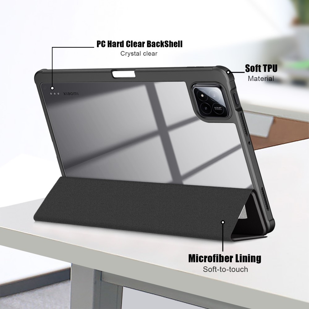 Pattern chytré polohovací pouzdro s průhlednými zády na tablet Xiaomi Pad 7/7 Pro - nesahat
