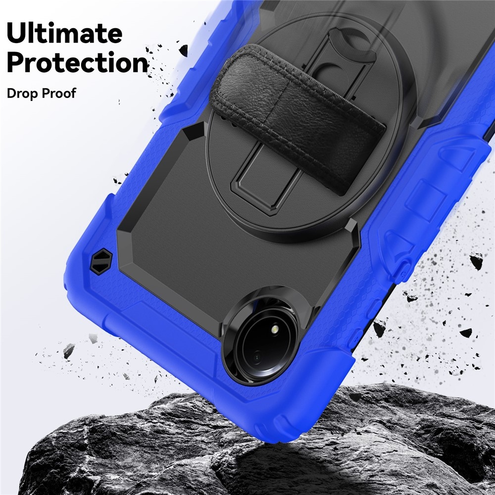 Strap odolný kryt s držákem na ruku a ramenním popruhem na Xiaomi Redmi Pad SE 8.7 - tmavěmodrý