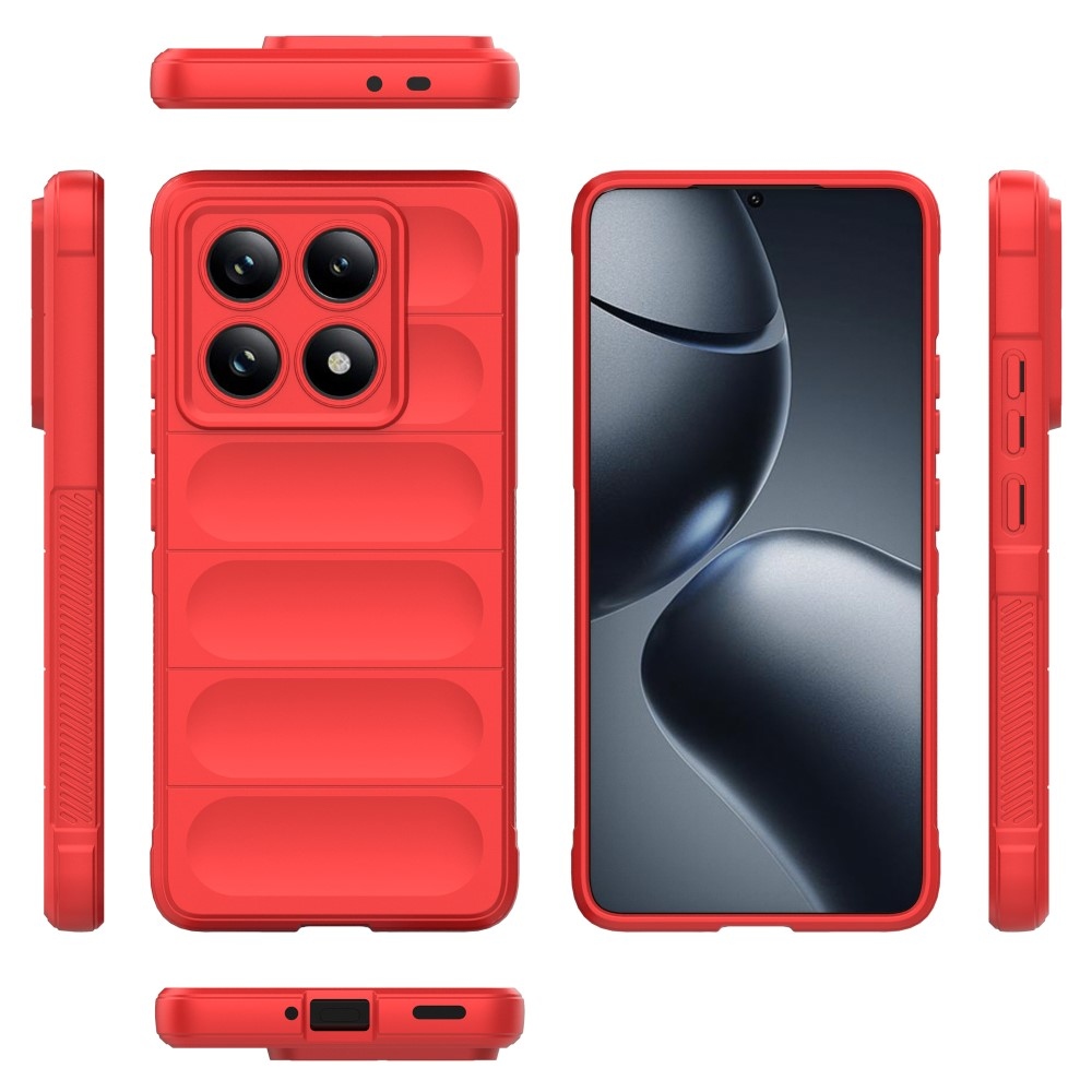 Rugg odolný gelový obal na Xiaomi Redmi Note 14 Pro 5G/Poco X7 5G - červený