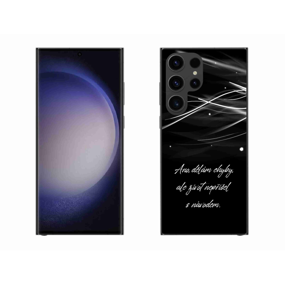 Gelový kryt mmCase na Samsung Galaxy S23 Ultra 5G - citát černé pozadí