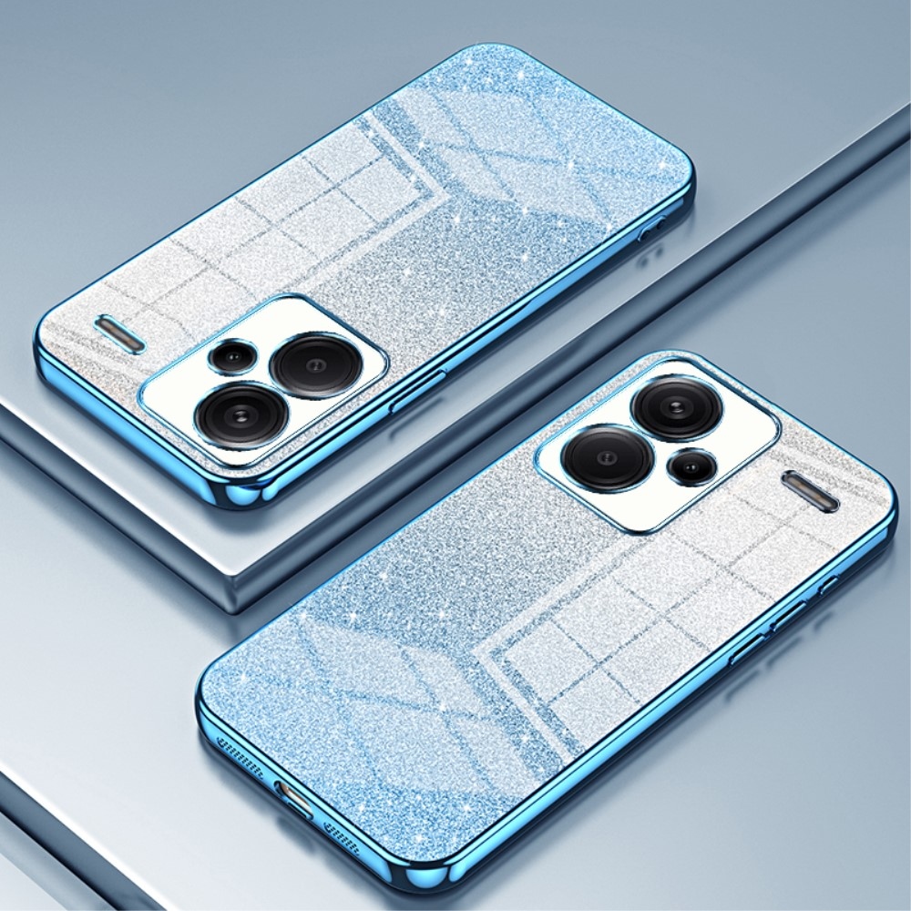 Cut gelový třpytivý obal na Xiaomi Redmi Note 13 Pro+ 5G - modrý